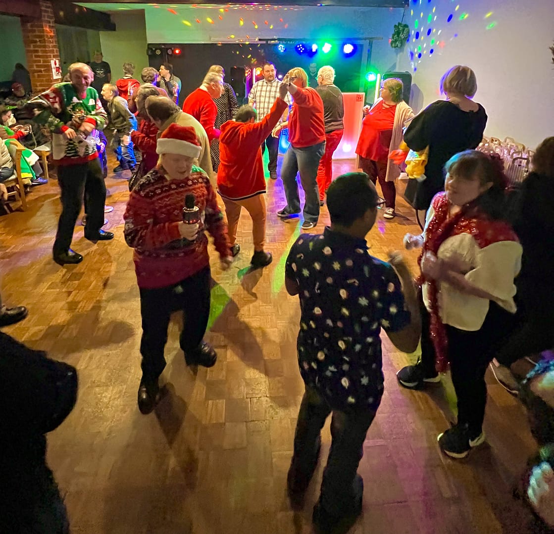 People dancing at the Reading Mencap disco