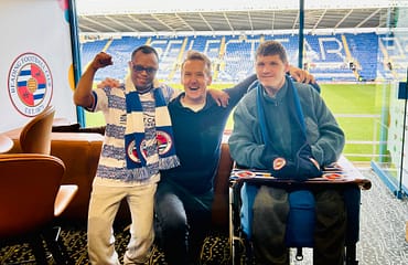John Sykes (centre) is flanked by his guests Daniel and Alastair