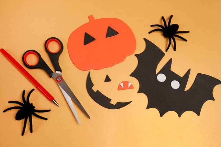 Orange and black materials for Halloween craft
