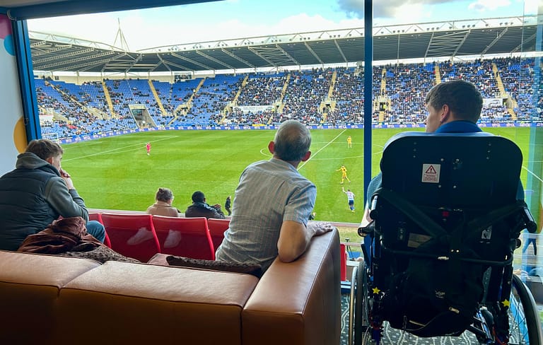 The view of a Reading football match from a VIP box